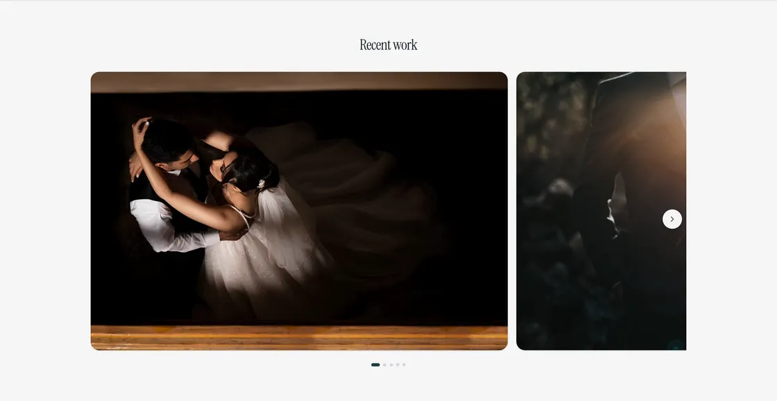 The Photo carousel section on a storefront