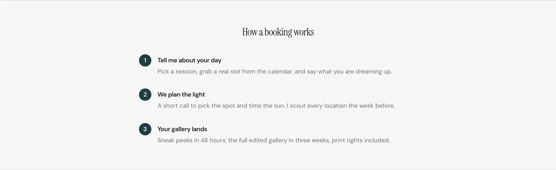 The How it works section on a storefront